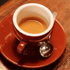 Cup of coffee: exact 224 by 224 center crop supplied to official CLIP