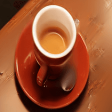 Cup of coffee: model reconstruction with original visible patches pasted back