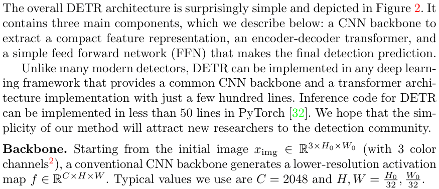 Original DETR paper excerpt related to keep spatial features and padding together (PDF page 6).
