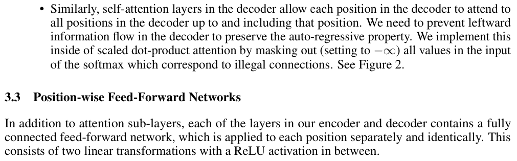 Original attention is all you need paper excerpt related to block padded keys and future inputs before softmax (PDF page 5).