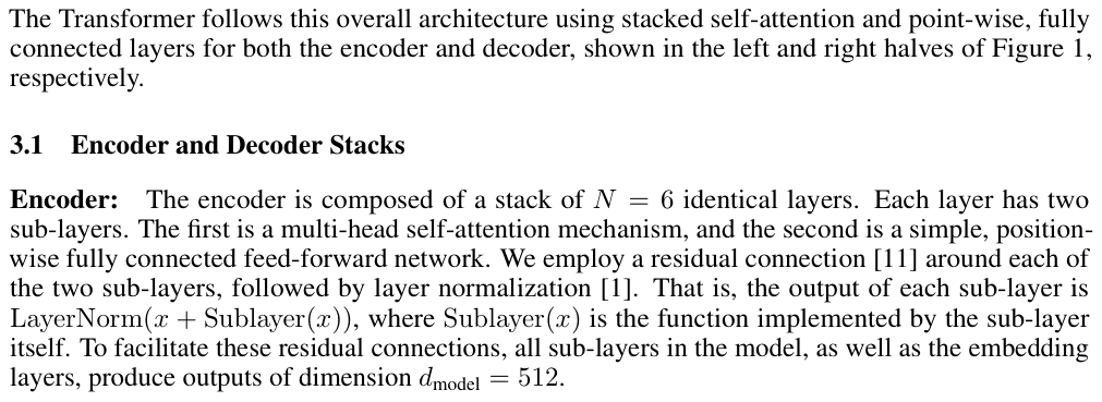 Original attention is all you need paper excerpt related to complete the original post-norm encoder layer (PDF page 3).