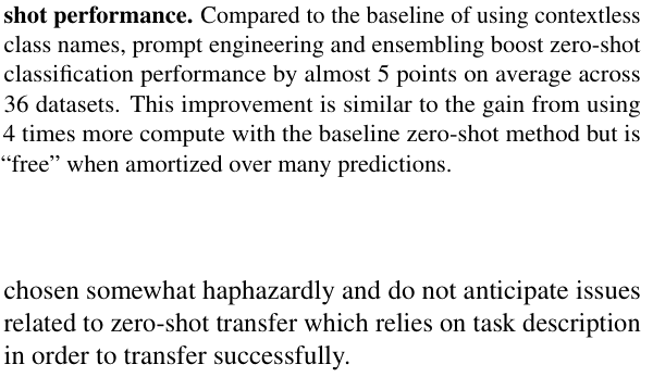 Original clip paper excerpt related to average normalized prompts within each class (PDF page 7).