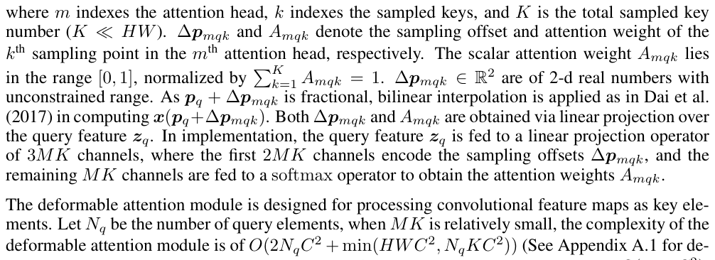 Original deformable detr paper excerpt related to resolve a non-integer location without clamping (PDF page 5).