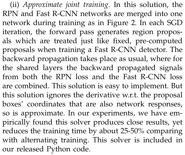 Original faster rcnn paper excerpt related to pool each region from the shared feature map (PDF page 6).