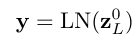 ViT paper Equation 4: final layer normalization of the CLS representation.