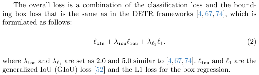 Original lw detr paper excerpt related to compute the paper’s IoU-aware forward objective (PDF page 5).