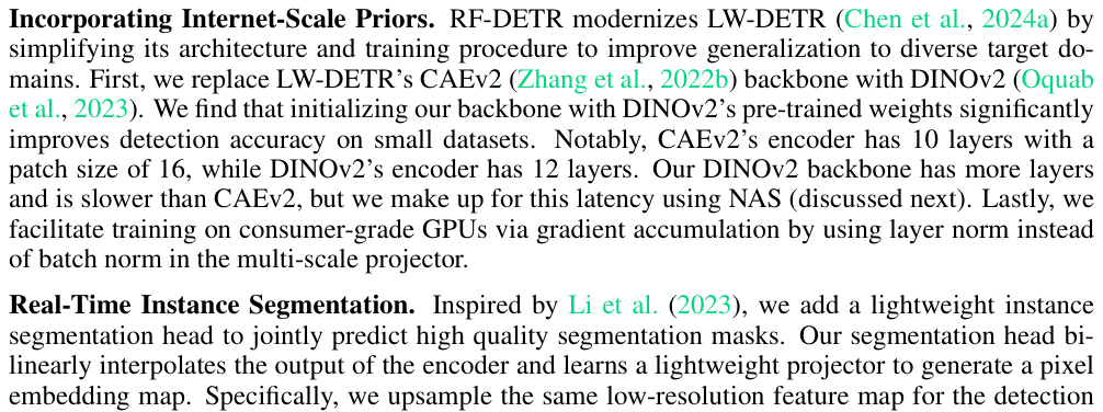 Original rf detr paper excerpt related to find a global assignment, then distinguish the learning loss (PDF page 4).
