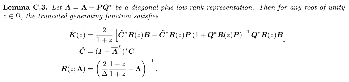 Original S4 paper: Finite-horizon readout correction and Woodbury kernel resolvent.